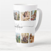 Moderne Monogram Gepersonaliseerde Fotocollage Latte Mok (Rechterhoek)