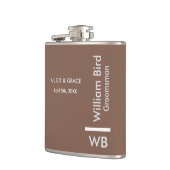 Moderne monogram gepersonaliseerde Groomsman Hip F Heupfles (Links)