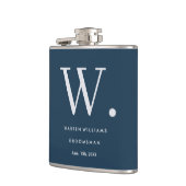 Moderne monogram gepersonaliseerde Groomsman Hip F Heupfles (Links)