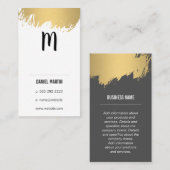 Moderne monogram / goudpenseel visitekaartje (Voorkant / Achterkant)