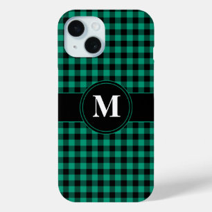 Moderne Monogram Groen Plaid Patroon