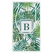 Moderne Monogram Groene Botanische Palmbladeren Klein Cadeauzakje (Voorkant)