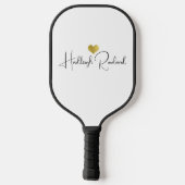 Moderne Monogram Handgeschreven Script Naam Pickleball Paddle (Achterkant)