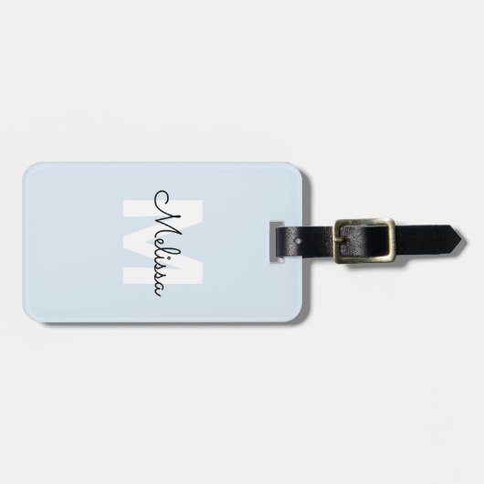 Moderne Monogram handschrift Script Name Simple Bagagelabel (Voorkant horizontaal)