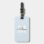 Moderne Monogram handschrift Script Name Simple Bagagelabel (Voorkant verticaal)