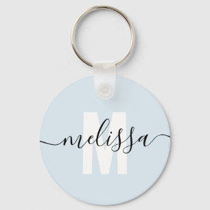 Moderne Monogram handschrift Script Name Simple Sleutelhanger
