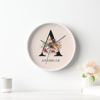 Moderne Monogram Herbst  Herfst Waterverf Bloemen 