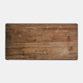 Moderne Monogram Houten Initialen Professioneel Bureaumat (Voorkant)