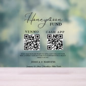 Moderne Monogram huwelijksreis honeymoon fund QR- Acryl Bord (Neutraal)