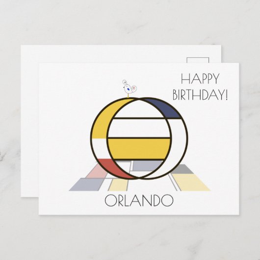 Moderne monogram in kunststijl. Letter O Briefkaart (Voorkant / Achterkant)