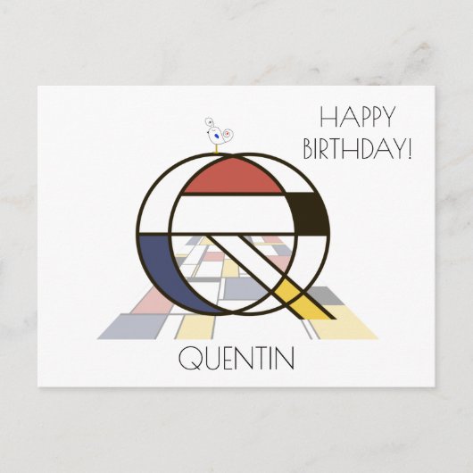 Moderne monogram in kunstzinnige stijl. Letter Q Briefkaart (Voorkant)