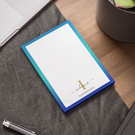 Moderne Monogram Initiaal Elegant Script Business Post-it® Notes