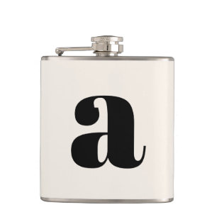 Moderne Monogram Initiaal Huwelijk Vet Wit Heupfles