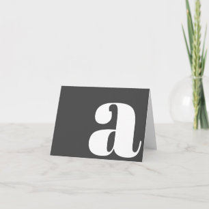 Moderne monogram Initiaal Letter Classic Black Whi Notitiekaartje