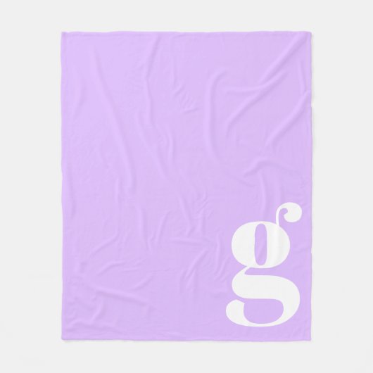 Moderne monogram Initiaal Letter Pastel Lavender Fleece Deken (Voorkant)