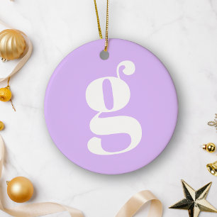 Moderne monogram Initiaal Letter Pastel Lavender Keramisch Ornament