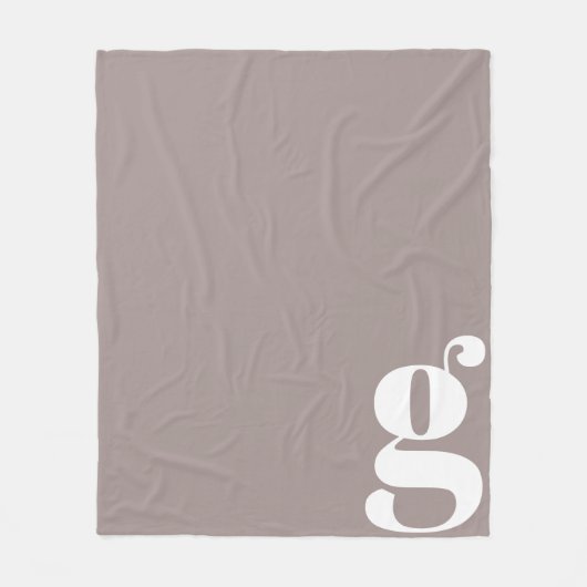 Moderne Monogram Initiaal Letter Rustieke Taupe Fleece Deken (Voorkant)