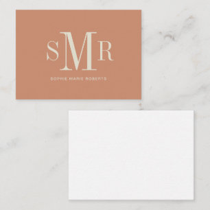 Moderne monogram initiaal met drie letters naam no notitiekaartje