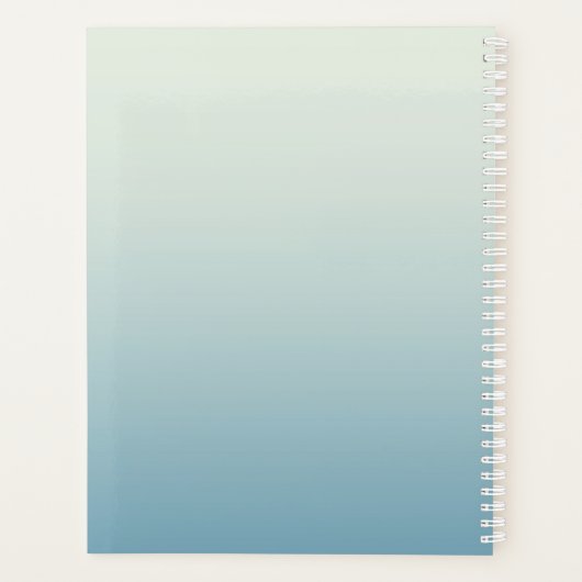 Moderne Monogram Initiaal Naam Blauwgroen Aqua Gra Planner (Achterkant)