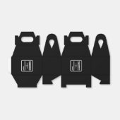 Moderne Monogram-Initiaal | Zwart & Wit Bedankdoosjes (Uitgevouwen)