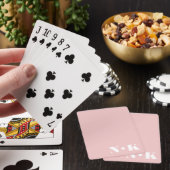 Moderne monogram Initialen Blush Pink Custom Weddi Pokerkaarten (Insitu)