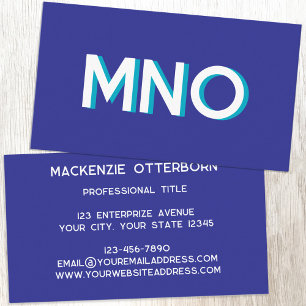 Moderne monogram Initialen Drop Shadow Visitekaartje