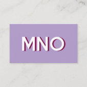 Moderne monogram Initialen Drop Shadow Visitekaartje (Voorkant)