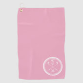 Moderne monogram Initialen Feminine Pink Golfhanddoek (Voorkant)