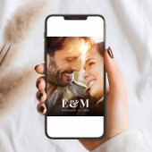 Moderne Monogram Initialen Foto Dusty Blue Save The Date