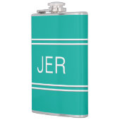 Moderne Monogram Initialen Minimale Eenvoudige Bla Heupfles (Links)