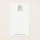 Moderne Monogram Ketting Sieraden Display Kaart (Voorkant)