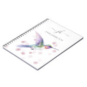 Moderne Monogram kolibrie Notitieboek (Linkerzijde)