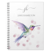 Moderne Monogram kolibrie Notitieboek (Voorkant)