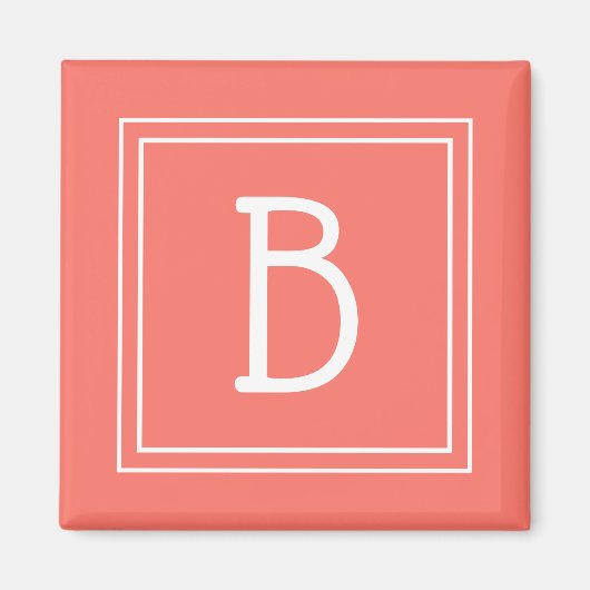 Moderne Monogram Letter Initiaal Sjabloon Cute Cor Magneet (Voorkant)