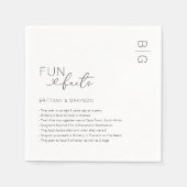 Moderne Monogram Leuke Feiten Bruiloft Servet (Voorkant)