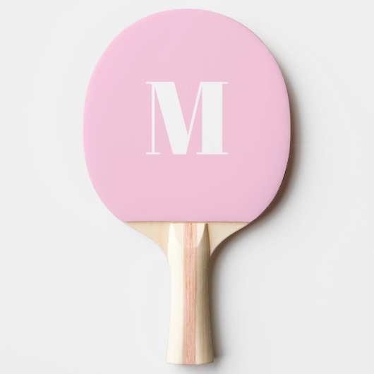 Moderne monogram lichtroze aangepaste initiaal let tafeltennisbatje (Voorkant)