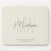 Moderne Monogram Logo Crème Tan Consultant Muismat (Voorkant)