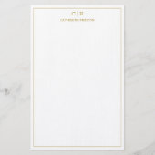 Moderne Monogram Luxe Gouden Persoonlijke Briefpap Briefpapier (Voorkant)