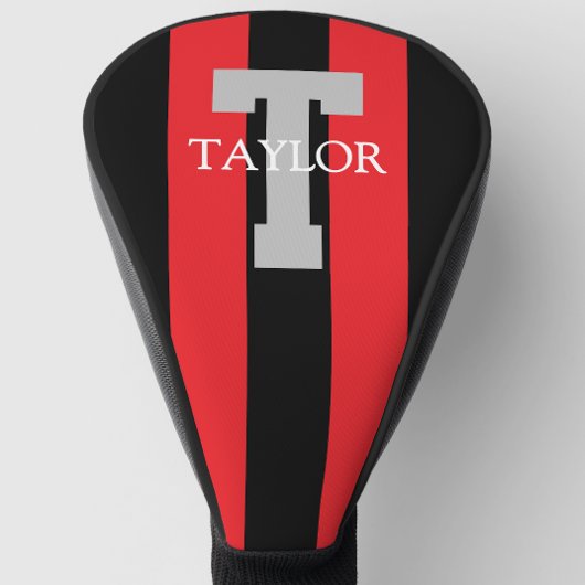 Moderne Monogram Menukaart Rood Golfheadcover