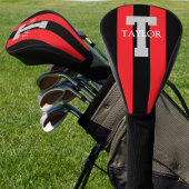 Moderne Monogram Menukaart Rood Golfheadcover