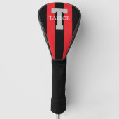 Moderne Monogram Menukaart Rood Golfheadcover (Voorkant)