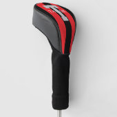 Moderne Monogram Menukaart Rood Golfheadcover (Schuin)