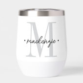 Moderne Monogram Minimaal Zwart Wit (Achterkant)