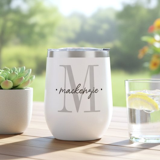 Moderne Monogram Minimaal Zwart Wit