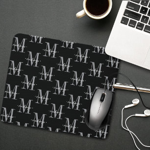 Moderne Monogram Minimaal Zwart Wit Muismat