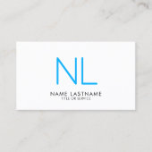 Moderne monogram Minimalistisch Clean Sky Blue Whi Visitekaartje (Voorkant)