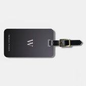 Moderne monogram - minimalistisch professioneel bagagelabel (Voorkant horizontaal)