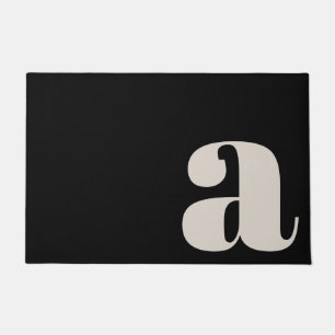 Moderne Monogram Minimalistische Vetgedrukte Zwart Deurmat