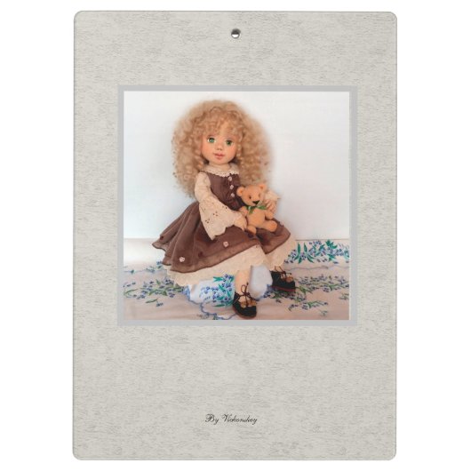 Moderne Monogram Modieuze Doll Klembord (Achterkant)