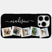 Moderne Monogram Naam 5 Fotocollage Case-Mate iPhone Case (Achterkant (horizontaal))